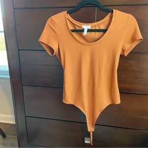 Burt orange thong bodysuit